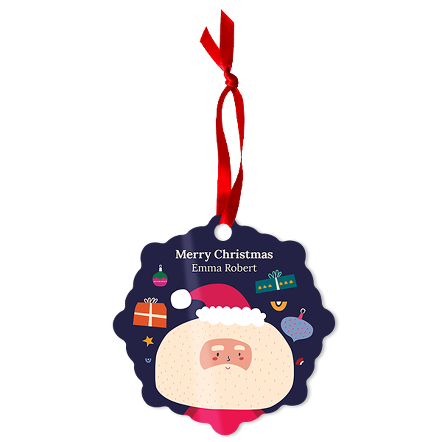 Merry Santa Ornament Snowflake Ornaments Personalized Ornaments